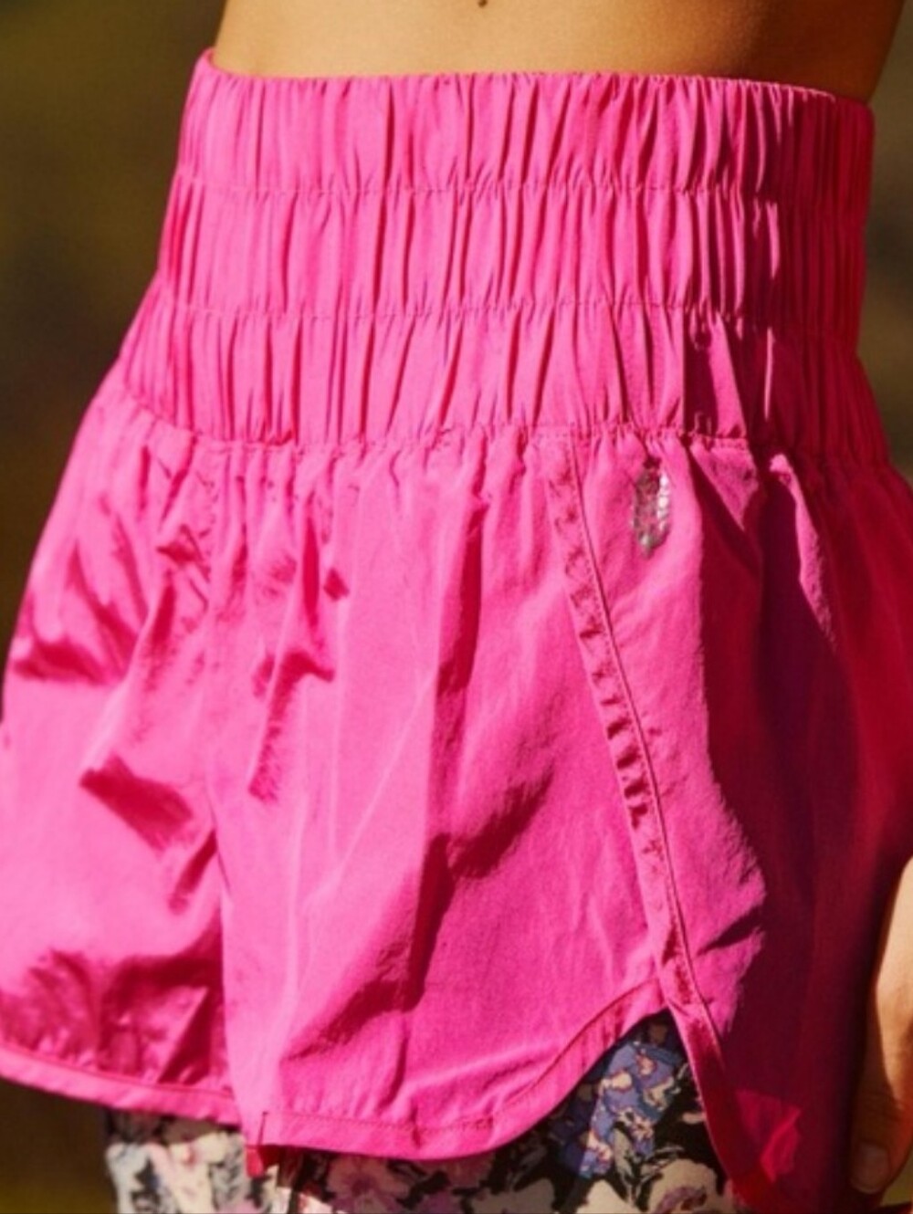 Free People Movement The Way Home Shorts Passion Fruit Fuchsia Small Athletic